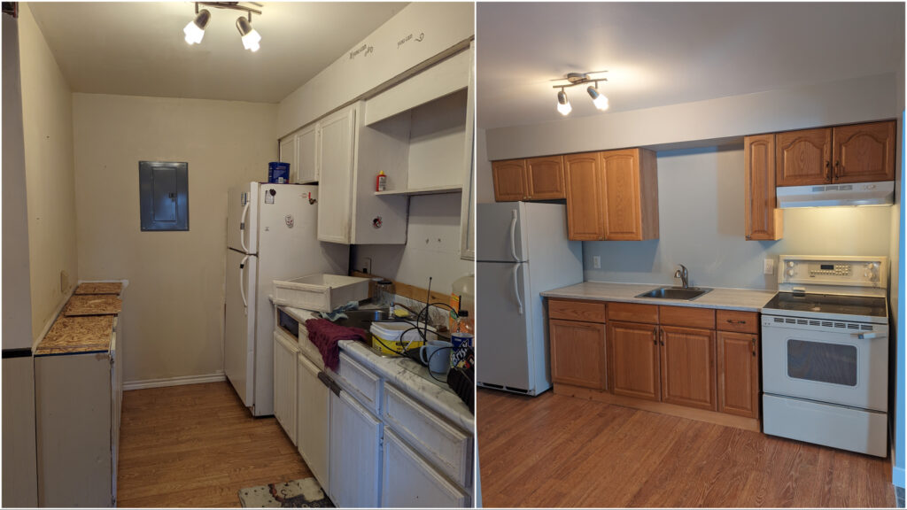 Kitchen Renovation w/ upcycled Cabinets